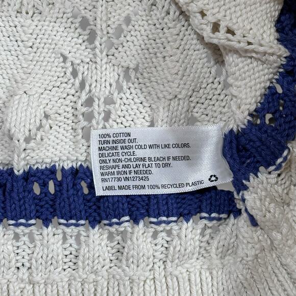 Universal Thread White & Blue Knit Collared Sweater - Women’s XS - Picture 4 of 4